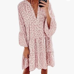 Leopard print boho dress